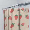 Strawberry Bath Shower Curtain Cute Pink Red Fruit Design Polyester Fabric Room Decor For Kids Bathroom Or Kitchen Size Customiz