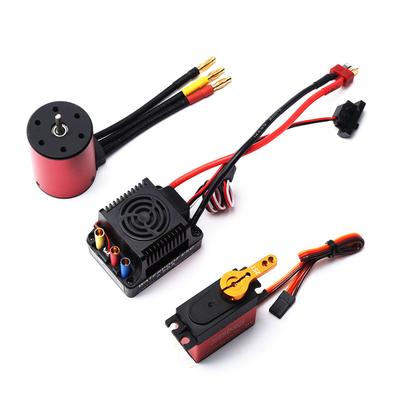 2300KV Brushless Motor 3650 Waterproof Motor with 60A Brushless ESC 2-4S Lipo 25KG Digital Servo