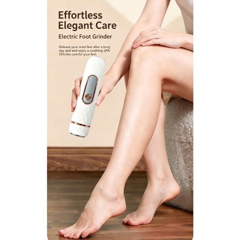 Type-C Rechargeable Electric Foot File with Two Grinding Heads, Heel Care Tool for Dead Skin and Daily Pedicure Use