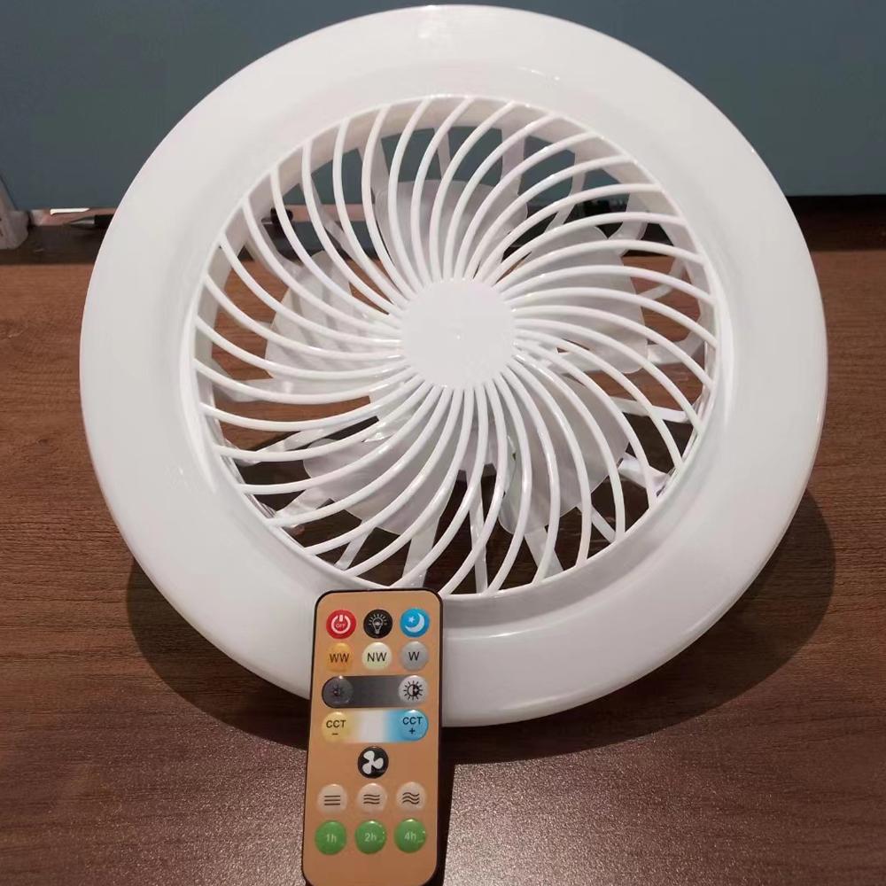 

Светодиодный вентилятор с трехскоростным режимом 2-в-1, светодиодная лампа с шариком E27, винтовой вентилятор, пульт дистанционного управления, настенное управление, светильник для спальни, потолочный вентилятор 21-30W