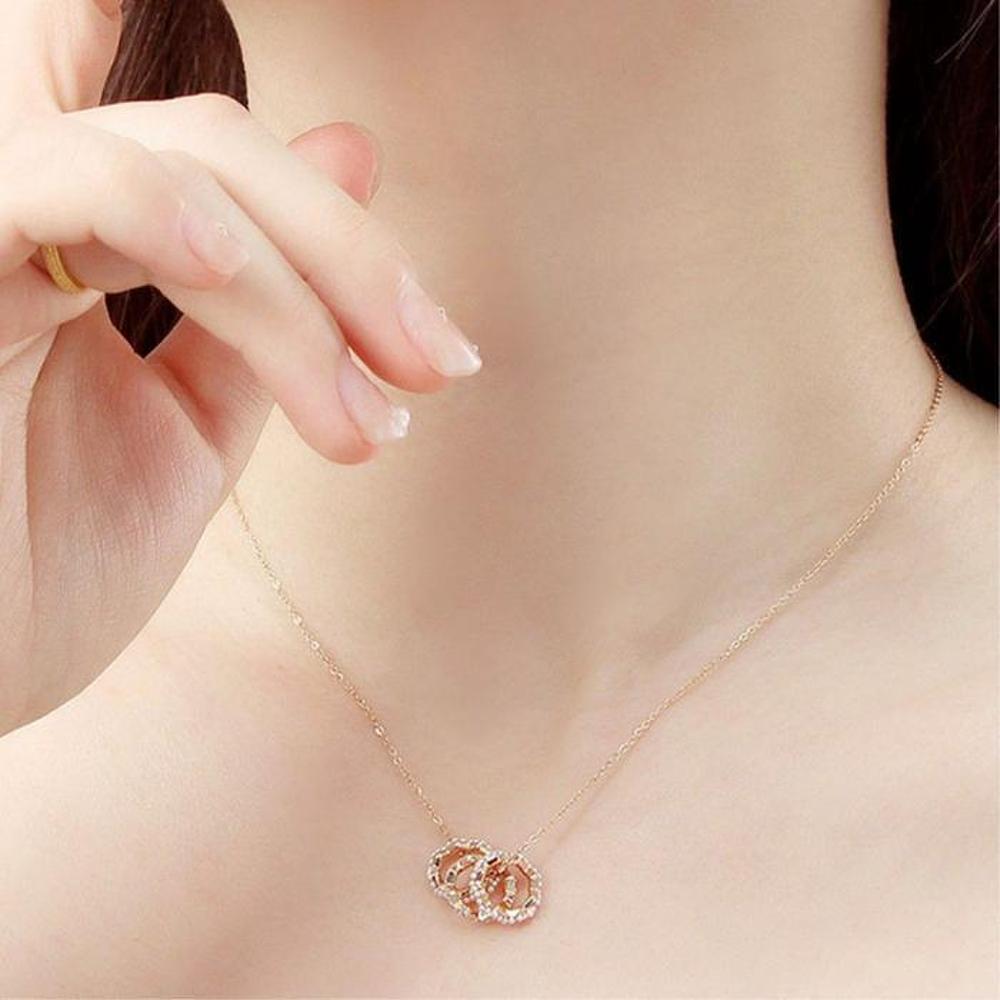 [Onoma] Onm Vitarito 92.5 Silver Gold-Plated Triple Ring Women's Necklace (31456550)