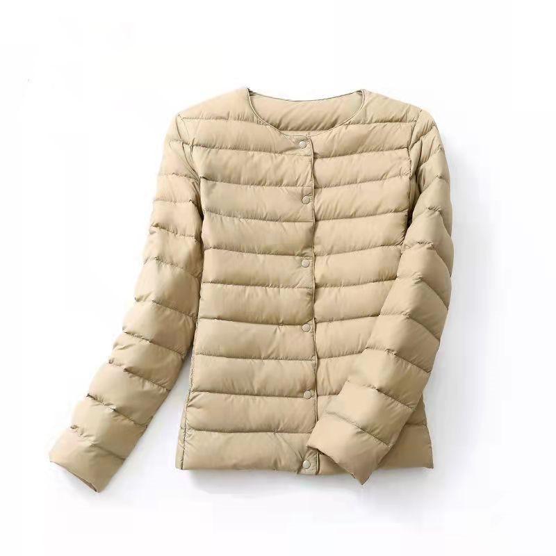 Annual Light Down Jacket Liner Round Neck V Neck Warm Versatile and Thin White Duck Down Long Sleeve Jacket Light
