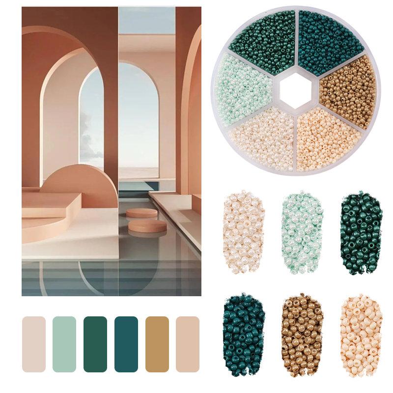 2mm Seed Beads Kit Small Beads For Needlework Craft Round Glass Jewelry Beads For Jewelry Making Bracelet Necklace Handmade DIY