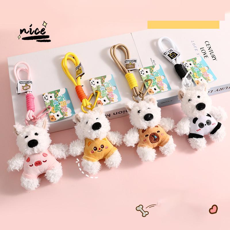 Original Plush Toy West Highland White Dog Keychain Pendant Bag Accessory Backpack Pendant Decoration Accessory Small Gift