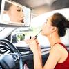 2023 Car Sun Visor Vanity Mirror, Makeup Mirror with 3 Light Modes & 60 LEDs, Rechargeable Led Light Car Mirror with Dimmable Touch