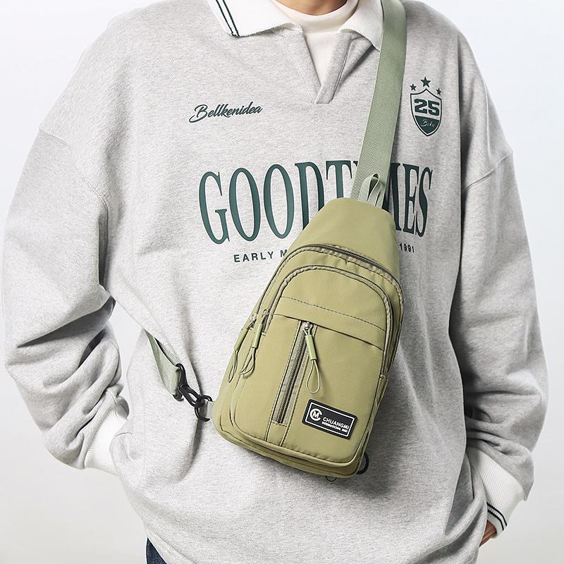 Chest Bag Lightweight Student Crossbody Bag Outdoor Riding Multifunctional Waist Bag Multi-Compartment Mobile Phone Bag