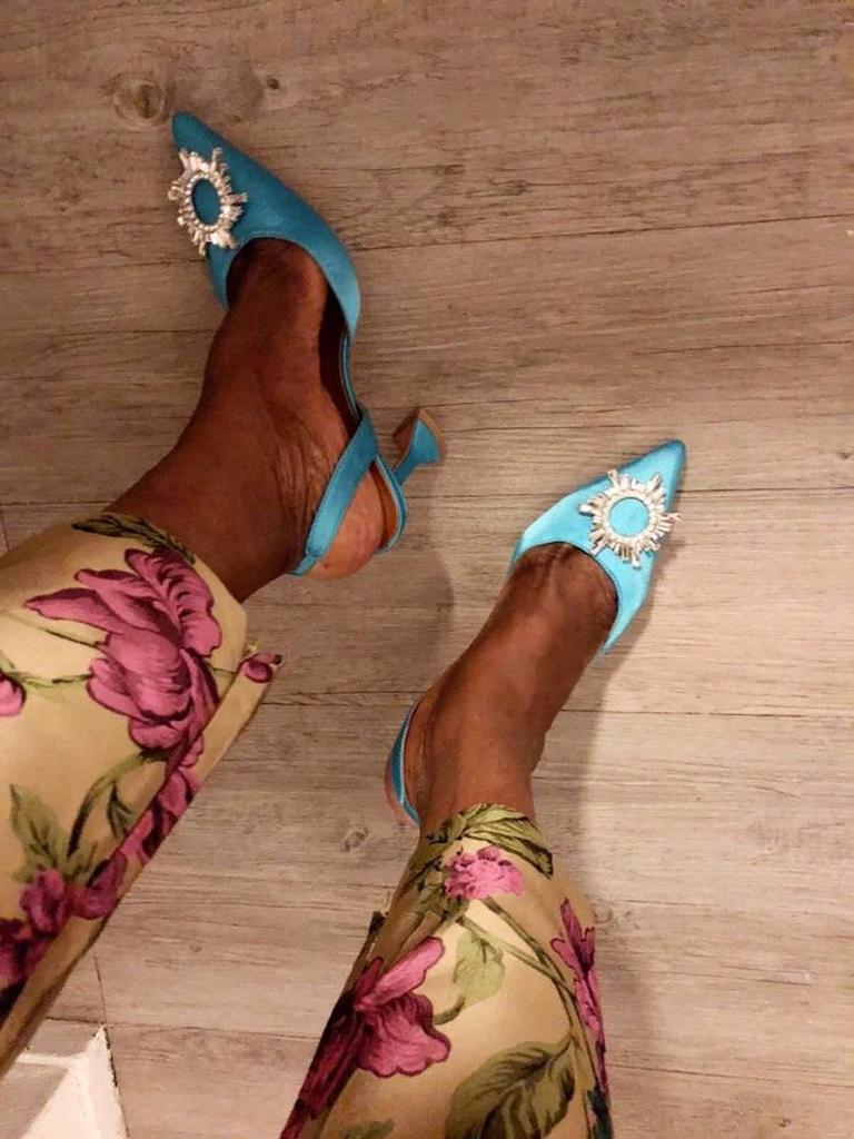 Fashion 2025 Brand women Pumps luxury Crystal Slingback High heels Summer bride Shoes Comfortable triangle Heeled Party Wedding Shoes