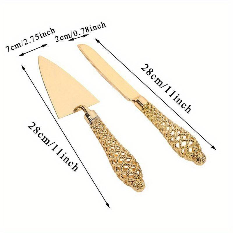 2pcs Cake Knife Dinner Knife and Shovel Pizza Bread Wedding Supplies Cake Triangle Bread Shovel Baking Tools