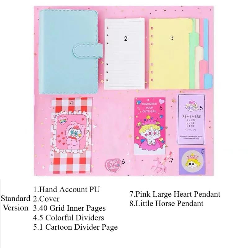 Fairy Instagram Style Hand Account Book Set Cute Macaron Color Girlish Notebook Journal with Stickers and Decorative Accessories Perfect Gift for Girl