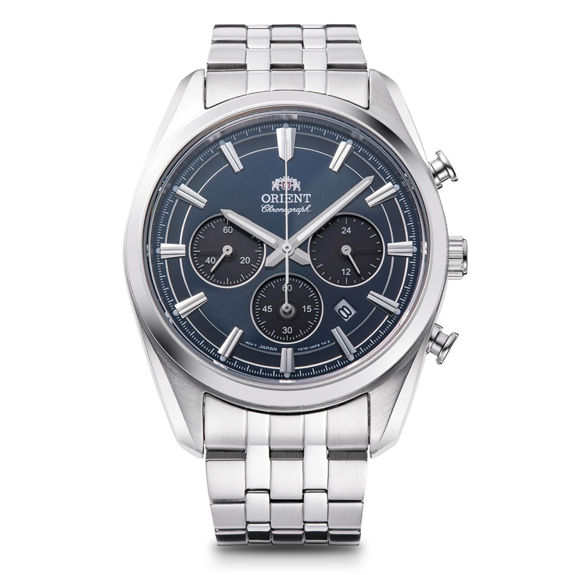 

Orient Solar Chronograph 40mm Navy Blue Dial Men s Watch RA-TX0303L10B