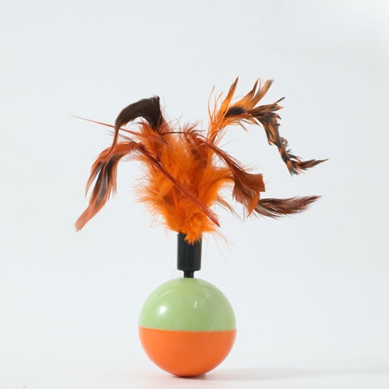 

Interactive Cat Toy Tumbler Fun Teasing Kitten Toy self high Scratching Ball Durable Bite Cat Teasing Toy Accessories помаранчевий