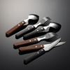 Stainless steel handle knife, fork, spoon, western tableware 3 main pieces rosewood handle steak knife and fork hotel retro meal