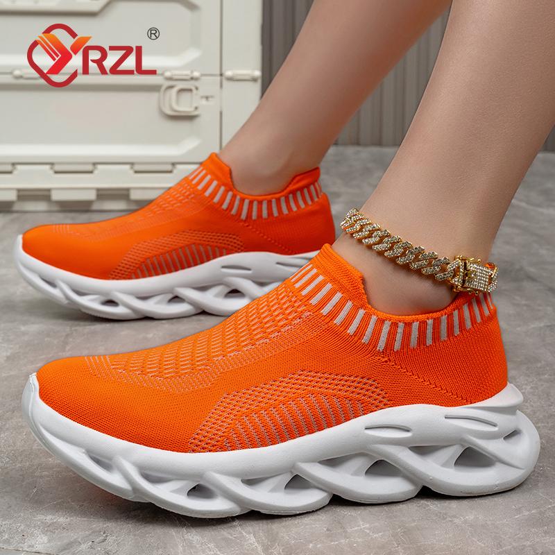 YRZL 2024 New Women Flat Shoe Breathable Platform Versatile Sneakers Woman Comfortable Soft Bottom Non-slip Running Sports Shoe
