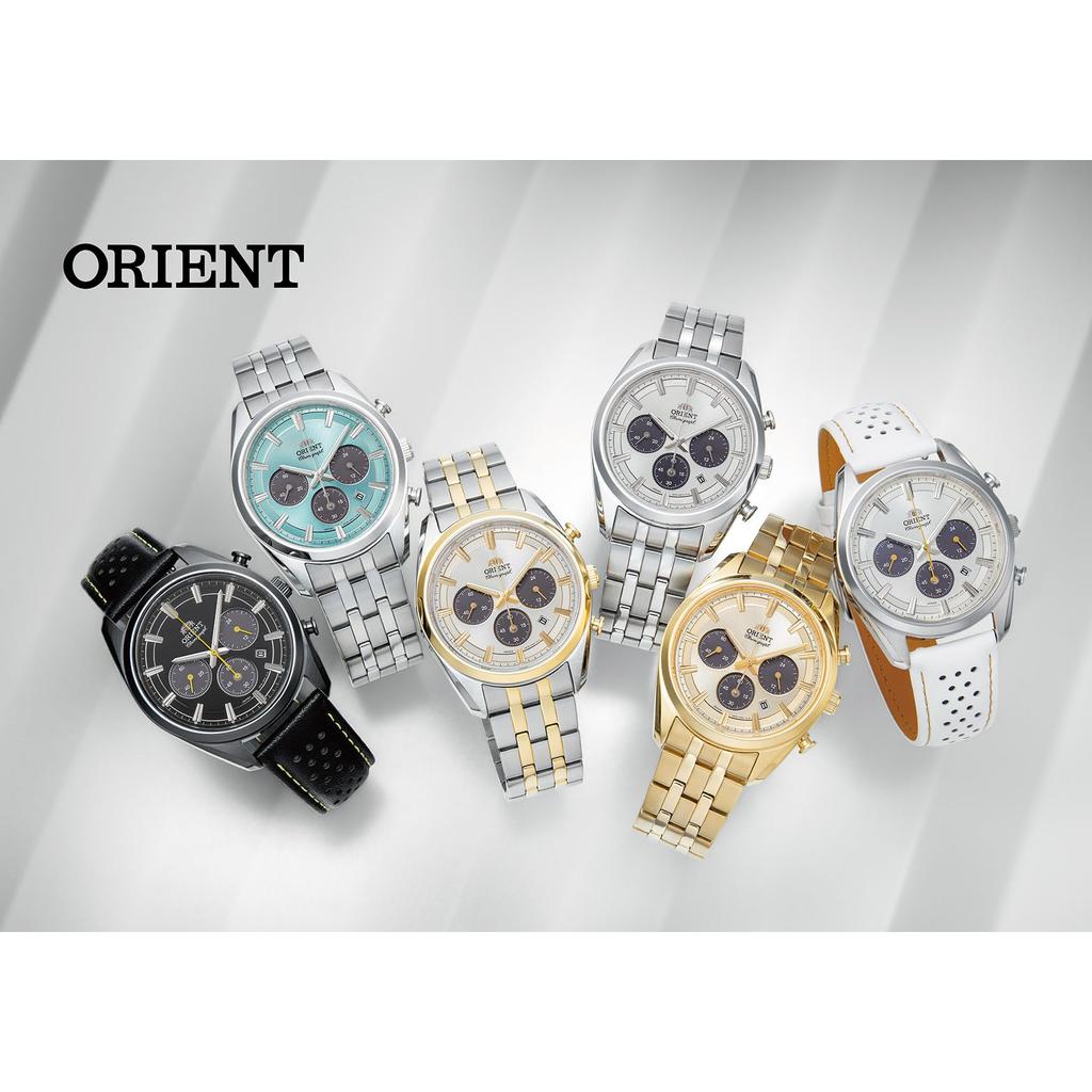 Orient Stretto Solar Chronograph Men's Watch RN-TX0304L Sky Blue Japanese Brand with Warranty
