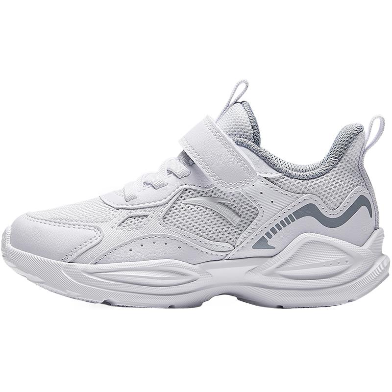 Anta Kids Mesh Fashion Versatile Lightweight Shock Absorbing Low Top Running Shoes Kids Running Shoes White Gray A22449977-1