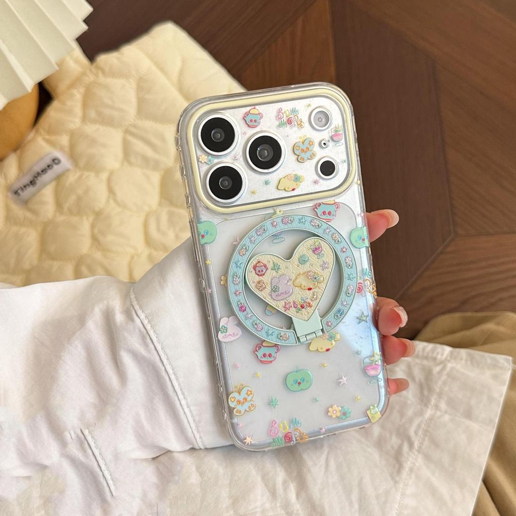 Cartoon Heart Magnetic Phone Case Compatible with iPhone 16, iPhone 17, and iPhone 17 Pro Max