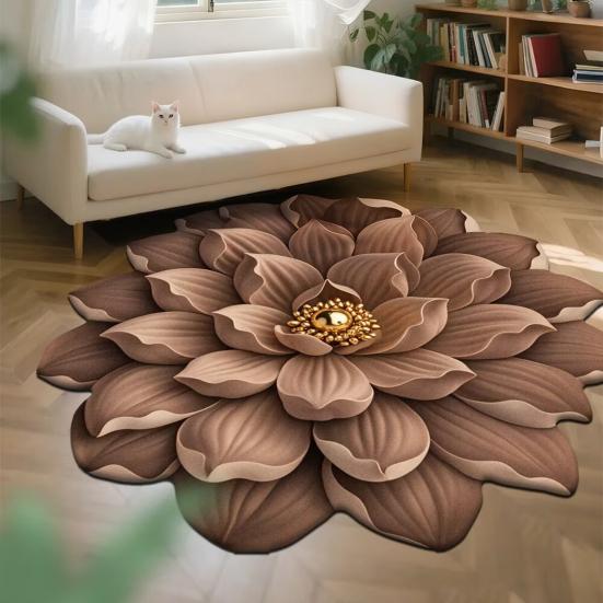 Килимок для підлоги Нековзкий Килим з квітковим візерунком 3D Реалістичний візерунок Килимок для ванної Супервбираючий Килимок для душу Швидкосохнучий М'який килим