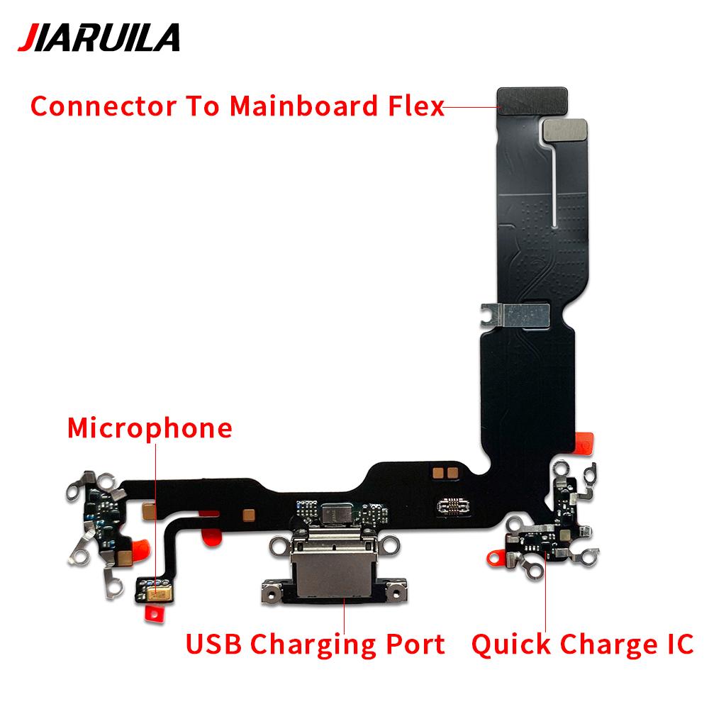 NEW USB Charger Charging Port Dock Connector Microphone Board Flex Cable For iPhone 15 / 15 Plus / 15 Pro