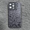 ins wind sketch small dinosaur mobile phone case apple 17pro matte skin-friendly feel iPhone16pm anti-drop soft case