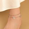 Korean INS-Style Double-Layer Butterfly Anklet for Women, Personalized Titanium Steel Gold-Plated Summer Design