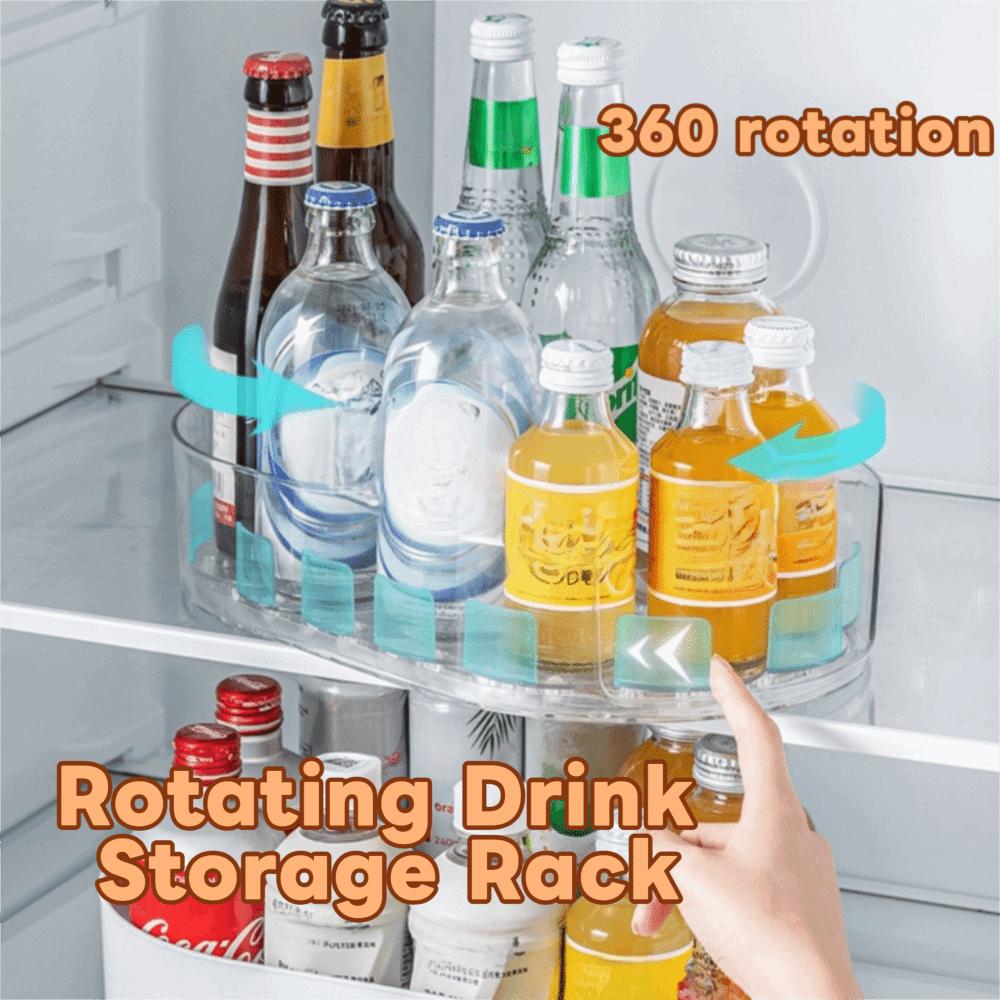 Anti-slip Refrigerator Rotating Drink Storage Rack Space Saving Beverage Storage Shelf Party