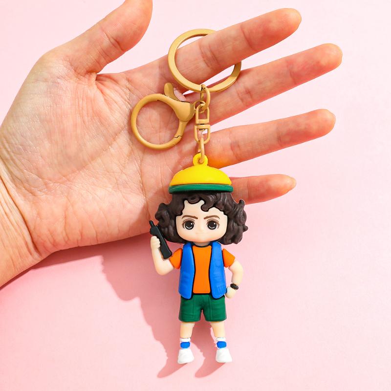 Cartoon Spiel Stranger Eleven Demogorgon Dustin Barb Steve Robin PVC Schlüsselanhänger Niedliche Puppe Rucksack Dekoration Anhänger Modell Spielzeug
