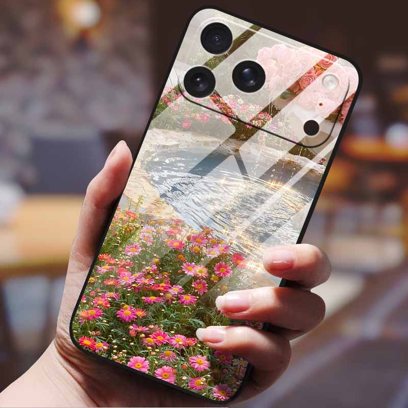 Phone Case for Iphone 17 Pro Max Iphone17 Air Tempered Glass Hard Back Cover Bumper 17pro Funda Cartoon Anime Fashion Pattern