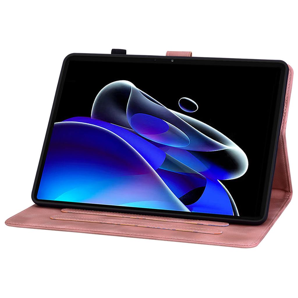 For Realme Pad X Case Lily Flower Imprint Leather Drop-Proof Tablet Cover with Card Holder