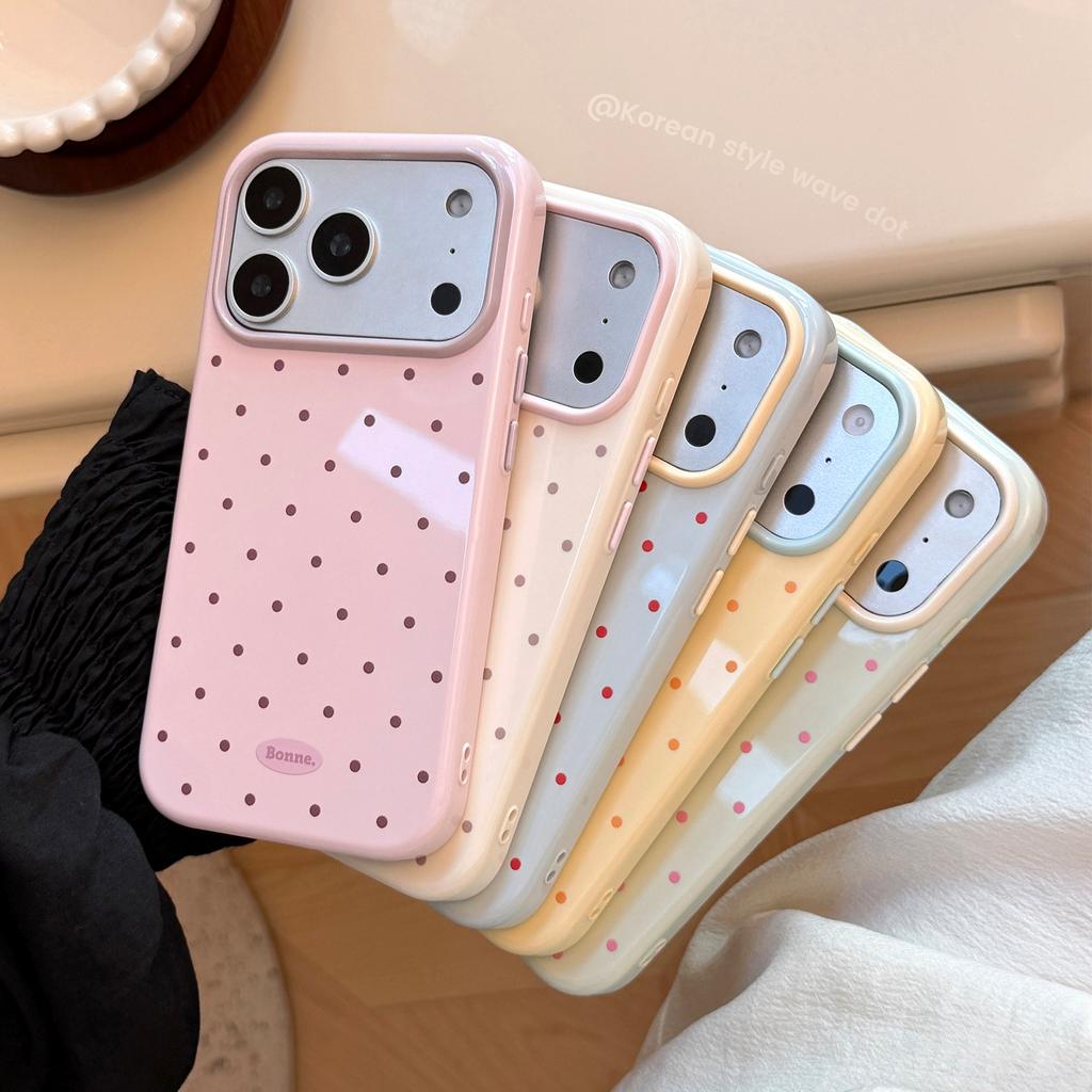 Dopamine Polka Dot Apple 17 Pro Phone Case, IPhone 16 Drop Protection, 15 Personalized Color Blocking, 14 Soft, 13 Compatible Apple Phone Case