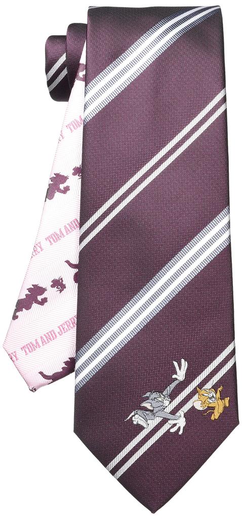 Florence Spec Tom and Jerry Tie, Stripe 2, T&J000001-006, Red 2, Standard Size