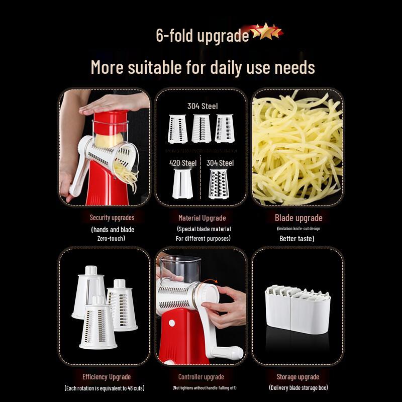 Jidu Hand-Cranked Rotary Vegetable Slicer and Grater