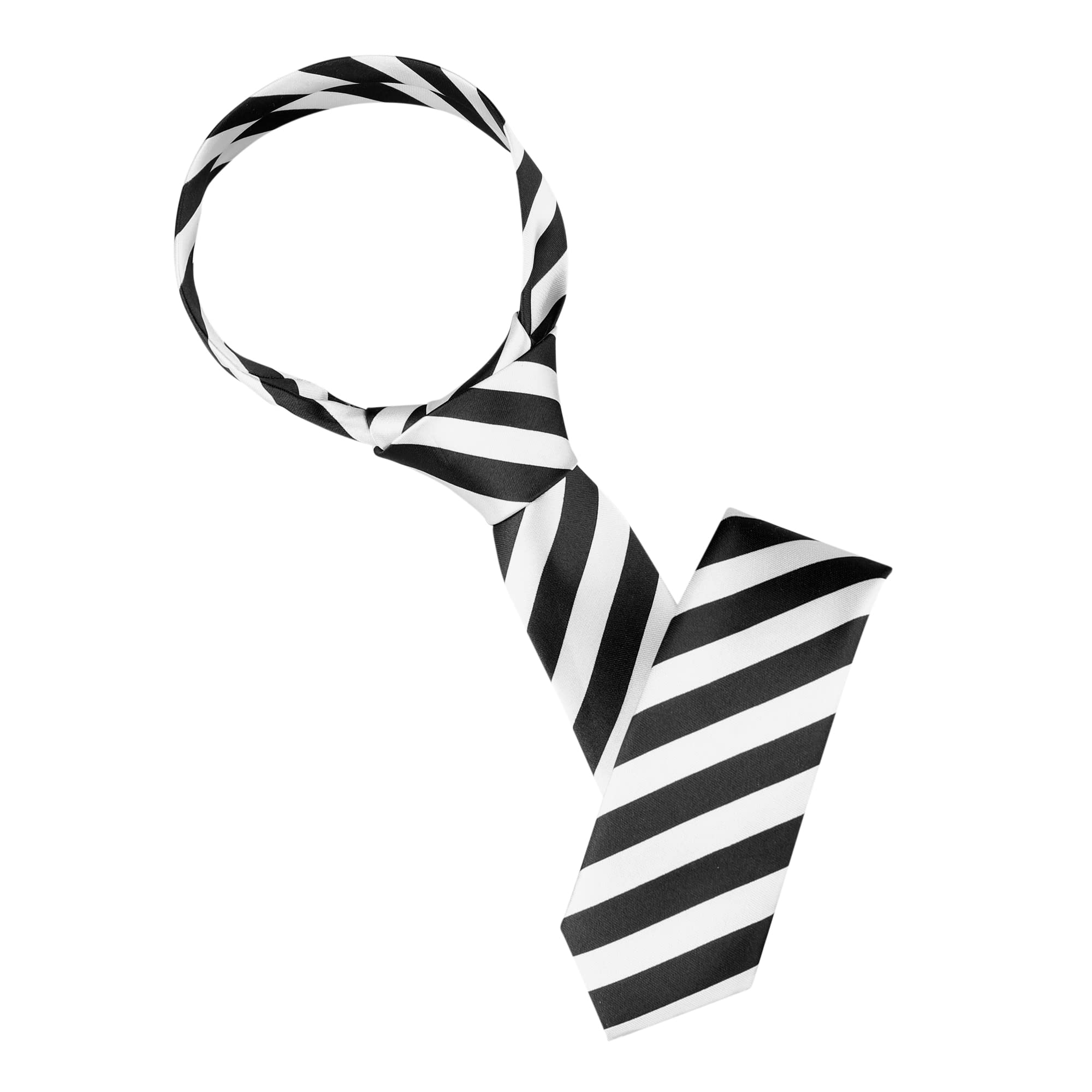 

[Allegra K] Striped Narrow Tie, 5cm, Formal, Casual, Business, Men s & Women s, White, 5cm