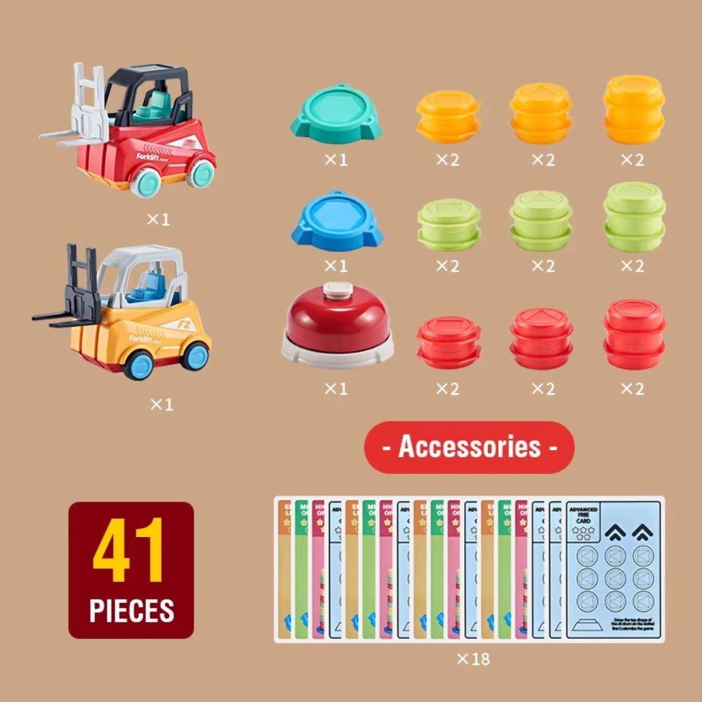 ABS Plastic Forklift Toy Car Montessori Montessori Stacking Toy Fine Motor Skills With bell