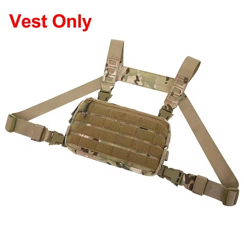 Tactical Vest Chest Bag CS Wargame Rig Airsoft Pouch Holster Molle Men Shoulder Camping Backpack1000D Hunting Fishing Pouch Pack