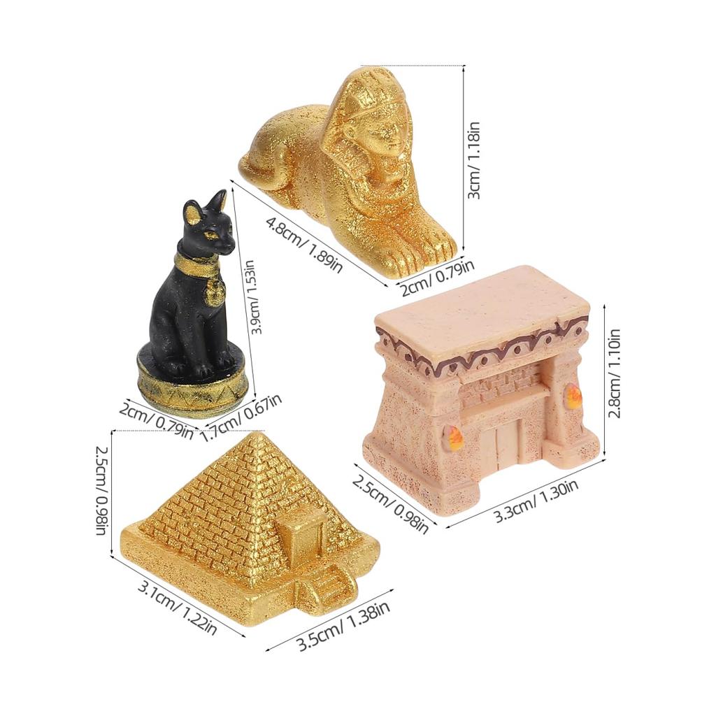 ABOOFAN 8 Pieces Egyptian Pyramid Statues Miniature Model Souvenirs Ancient Egyptian Civilization Collectible Figures Egyptian Sphinx Figurines