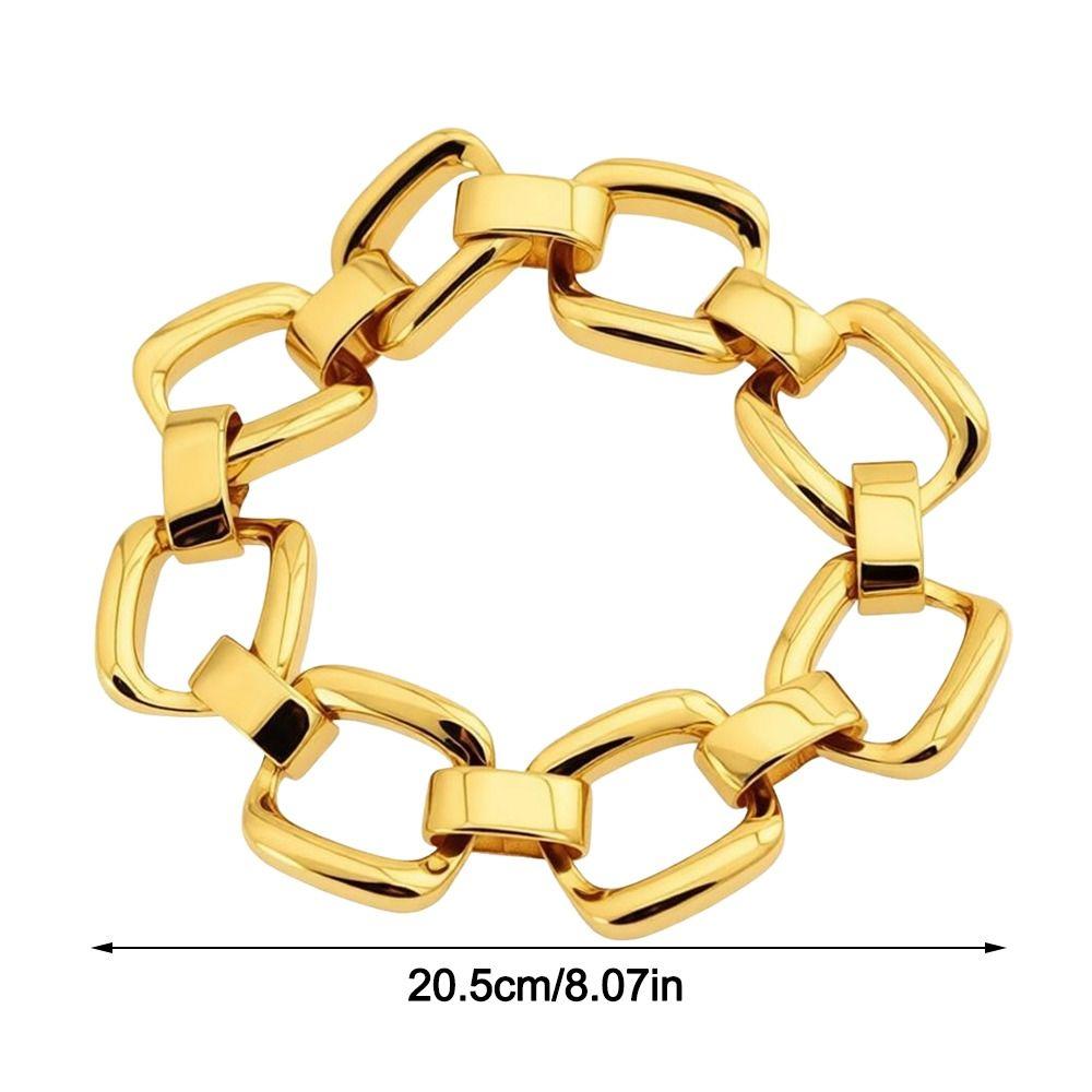 Chunky Chain Chain Bangle Geometric Hollow Hand Jewelry Fashion Statement Wristwear  Women Jewelry
