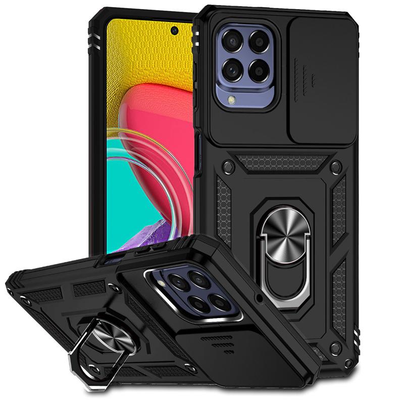 

For Samsung Galaxy M53 Case Slide Camera Armor Phone Case For Samsung M53 M 53 53M 5G SM-M536S 6.7 Car Holder Ring Back Cover For Galaxy M53 5G