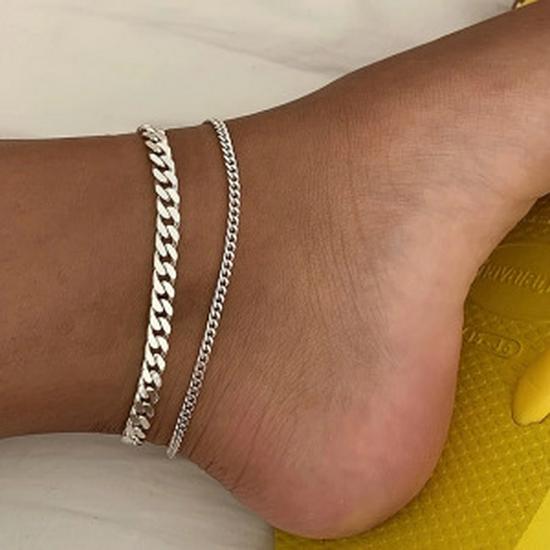 European and American Hot-Selling Double-Layer Heart Anklet - Minimalist Beach Jewelry for Women