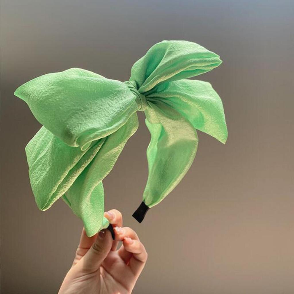 Ny Mote Kvinner Pannebånd Stor Sløyfeknute Hårbånd Casual Hodeplagg Frisk Farge Sommer Turban Bred Side Hårtilbehør