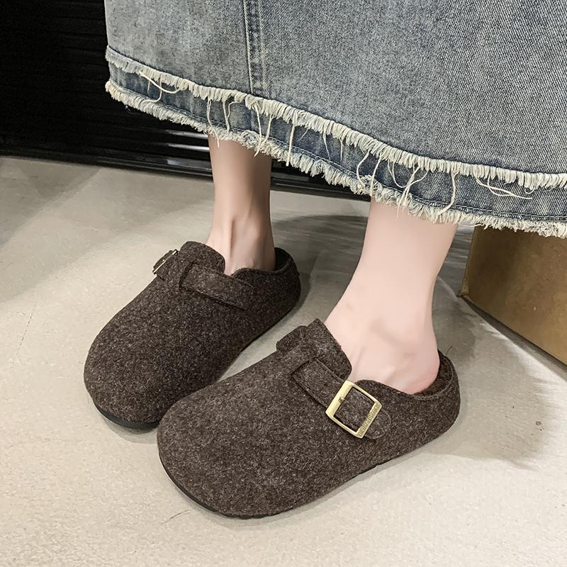 Fashion 2024 Brand Women's Shoes Baotou Women's Slippers Fashion Belt Buckle Casual Slippers Women Hot Sale Slingbacks Flat Slippers
