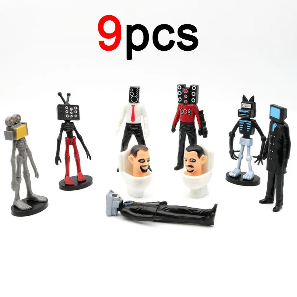 New Set Skibidi Toilet Figure Toys Kawaii Anime Game Character Toy PVC Model Doll Ornament Collection Kids Birthday Gifts