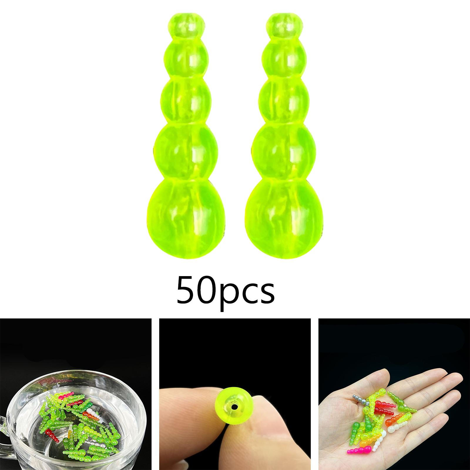 

Набор из 50 рыболовных бусин, бусины для ловли окуня, детали, пресноводные приманки, инструмент для снастей, Light Green