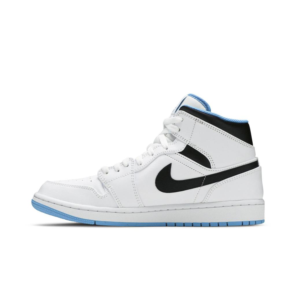 Air Jordan 1 Mid 'Laser Blue' (Unisex) White / Laser Blue / Black Vintage Basketball Shoes 554724 141