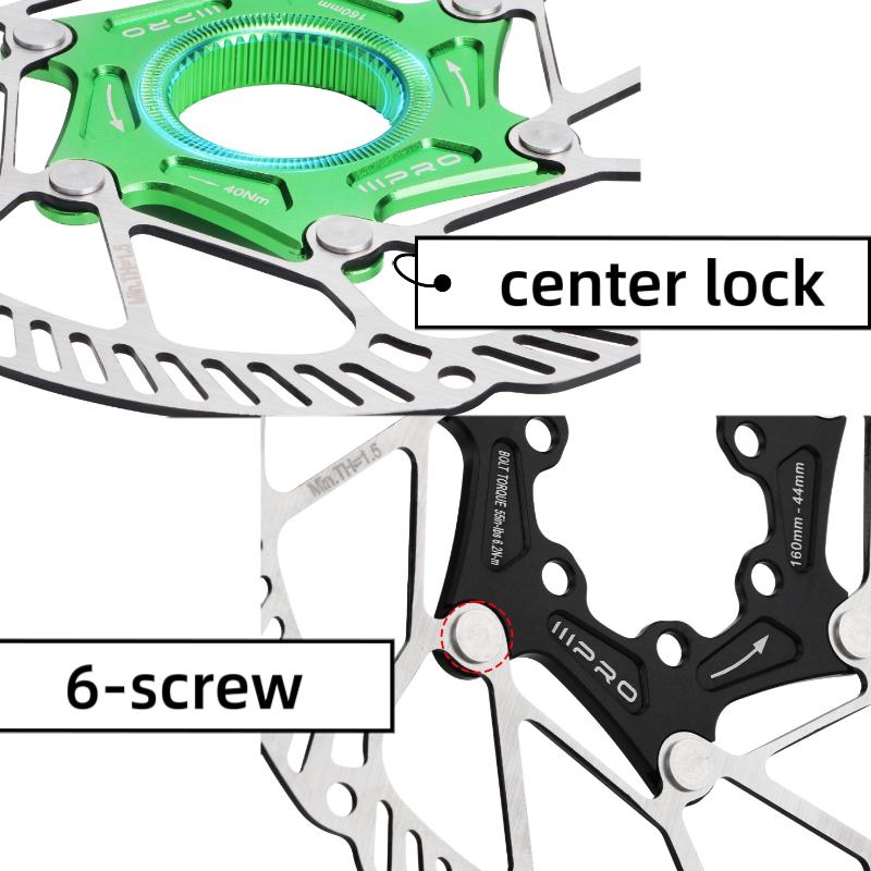 160mm 140mm Centerlock Brake Disc Floating 160mm 140mm 6 Screws Disc Rotor Cooled Lightweigh for Mtb Road Mountain Bike