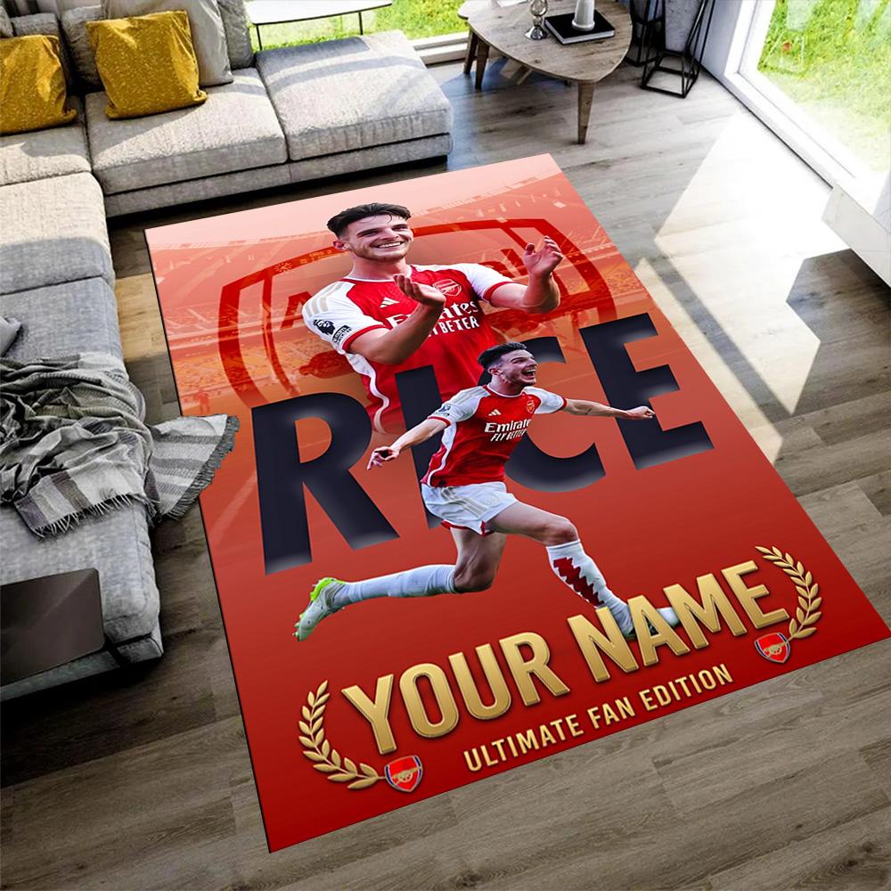 Arsenal Football Player Customizable Name Floor Mat Design for Study room Dormitory Foyer Outdoor Antislip Carpet Decorate Offices Spiritual Gift