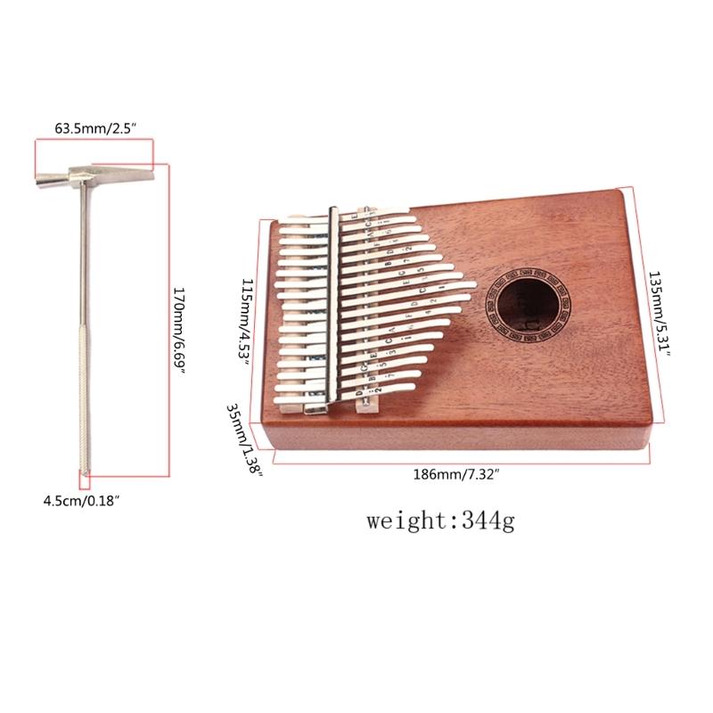 Kalimba 17 Keys Thumb Piano with Study Instruction & Tune Hammer Wood Finger Piano for Kids Adult Beginners Professional
