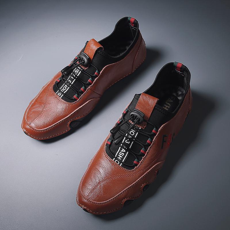 38-46 Men's Shoes Breathable Fashion Leather Shoes Soft Loafers Shoes  Driving Shoes Men