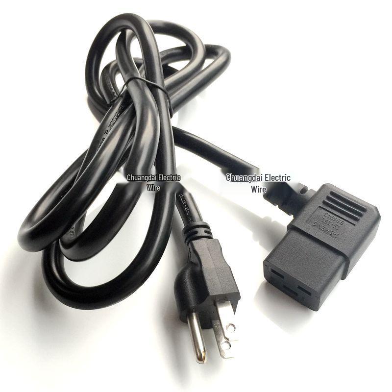 UL-Listed 15A/20A 125V US Standard Power Cord with Three-Prong Angled Plug (C13 Tail) - 3*14/12AWG