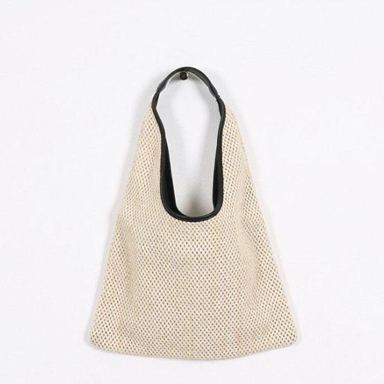 

Женская тканая сумка на одно плечо, праздничная соломенная сумка, простая винтажная универсальная полая уличная сумка для покупок 40.5*29*23cm слоновая кость
