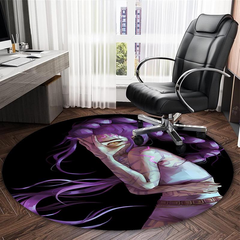 1pc KPop Demon Hunters RUMI5 Print Round Carpet Chair Round Carpet Suitable for Bedroom Living Room Home Decorative Carpet